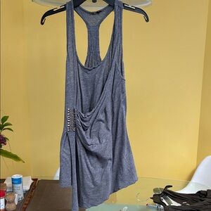 Guess Gray Draped Tank Top